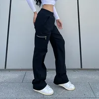 Women's Casual Daily Streetwear Solid Color Full Length Zipper Cargo Pants main image 4