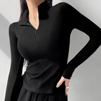 Women's T-shirt Long Sleeve T-Shirts Streetwear Solid Color main image 1