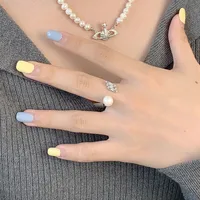 18K Gold Plated White Gold Plated 925 Sterling Silver Pearl Zircon Geometric Open Rings main image 5