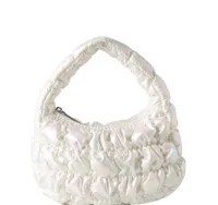 Women's Nylon Solid Color Classic Style Cloud Shape Zipper Handbag sku image 2