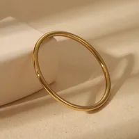 Vintage Style Classic Style Commute Solid Color 304 Stainless Steel 18K Gold Plated Bangle In Bulk main image 4