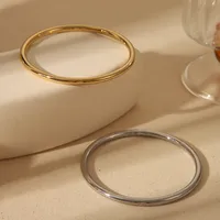 Vintage Style Classic Style Commute Solid Color 304 Stainless Steel 18K Gold Plated Bangle In Bulk main image 1
