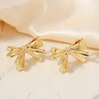 1 Pair Elegant Heart Shape Bow Knot Plating Inlay Copper Zircon K Gold Plated Drop Earrings Earrings Ear Studs main image 4