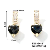 1 Pair Elegant Heart Shape Bow Knot Plating Inlay Copper Zircon K Gold Plated Drop Earrings Earrings Ear Studs sku image 6