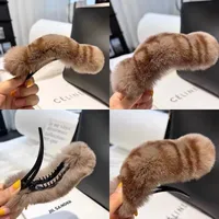 Women's Simple Style Classic Style Solid Color Rabbit Fur Hair Clip main image 3