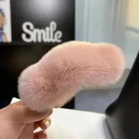 Women's Simple Style Classic Style Solid Color Rabbit Fur Hair Clip sku image 2