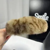 Women's Simple Style Classic Style Solid Color Rabbit Fur Hair Clip sku image 1