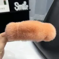 Women's Simple Style Classic Style Solid Color Rabbit Fur Hair Clip sku image 5