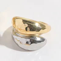 Copper 14K Gold Plated Hollow Out Inlay Heart Shape Zircon Open Rings sku image 3