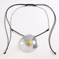 Casual Artistic Round Alloy Leather Rope Wholesale Pendant Necklace sku image 2