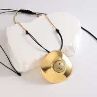 Casual Artistic Round Alloy Leather Rope Wholesale Pendant Necklace main image 6