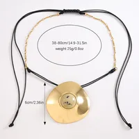 Casual Artistic Round Alloy Leather Rope Wholesale Pendant Necklace main image 2