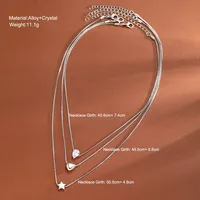 Simple Style Star Water Droplets Heart Shape White Gold Plated Zircon Alloy Wholesale Pendant Necklace main image 2