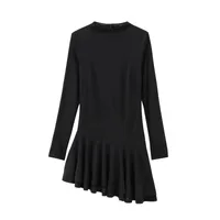 Women's Bodycon Dress Elegant Simple Style Round Neck Long Sleeve Solid Color Above Knee Holiday Daily main image 2