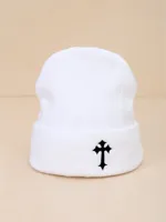 Unisex Simple Style Cross Eaveless Beanie Hat main image 3