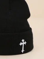 Unisex Simple Style Cross Eaveless Beanie Hat main image 4
