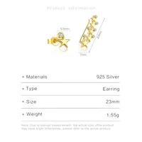 1 Pair Sterling Silver Zircon Geometric Ear Studs main image 2