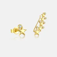 1 Pair Sterling Silver Zircon Geometric Ear Studs sku image 2