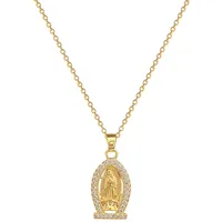 Wholesale Jewelry Classic Style Human Geometric Titanium Steel Copper Zircon Gold Plated Inlay Pendant Necklace main image 5