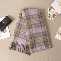 Brown Striped Scarf Women's Autumn And Winter Korean-style Trendy   Winter Warm Imitation Cashmere Windproof Scarf For Students sku image 50