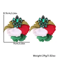1 Pair Casual Elegant Streetwear Floral Alloy Cloth Glass Drop Earrings main image 2