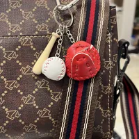 Fashion Baseball Pu Leather Unisex Bag Pendant Keychain sku image 12