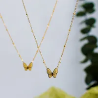 Wholesale Jewelry Commute Korean Style Butterfly 304 Stainless Steel 18K Gold Plated Pendant Necklace main image 4