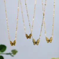 Wholesale Jewelry Commute Korean Style Butterfly 304 Stainless Steel 18K Gold Plated Pendant Necklace main image 3