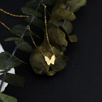 Wholesale Jewelry Commute Korean Style Butterfly 304 Stainless Steel 18K Gold Plated Pendant Necklace main image 6