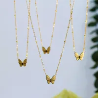 Wholesale Jewelry Commute Korean Style Butterfly 304 Stainless Steel 18K Gold Plated Pendant Necklace main image 5