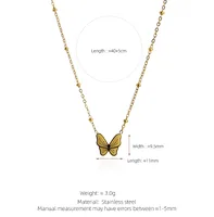 Wholesale Jewelry Commute Korean Style Butterfly 304 Stainless Steel 18K Gold Plated Pendant Necklace main image 2