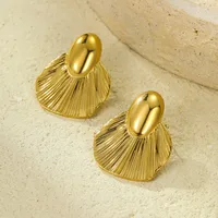 1 Pair Retro Geometric Plating 304 Stainless Steel Ear Studs main image 4