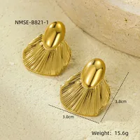 1 Pair Retro Geometric Plating 304 Stainless Steel Ear Studs main image 2