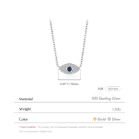 925 Sterling Silver Rack Plated Zircon Inlay Devil's Eye Pendant Necklace main image 2