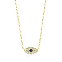 925 Sterling Silver Rack Plated Zircon Inlay Devil's Eye Pendant Necklace sku image 1