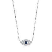 925 Sterling Silver Rack Plated Zircon Inlay Devil's Eye Pendant Necklace sku image 2