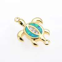 Copper 18K Gold Plated Polishing Plating Inlay Tortoise Opal Zircon Charms Bracelets main image 3