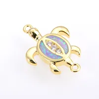Copper 18K Gold Plated Polishing Plating Inlay Tortoise Opal Zircon Charms Bracelets sku image 7