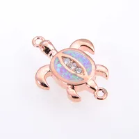 Copper 18K Gold Plated Polishing Plating Inlay Tortoise Opal Zircon Charms Bracelets sku image 11