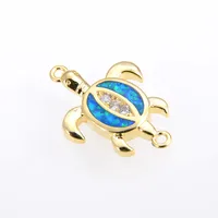 Copper 18K Gold Plated Polishing Plating Inlay Tortoise Opal Zircon Charms Bracelets sku image 5