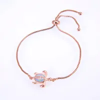 Copper 18K Gold Plated Polishing Plating Inlay Tortoise Opal Zircon Charms Bracelets sku image 23