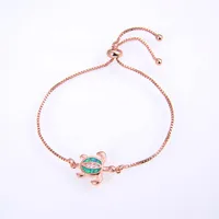 Copper 18K Gold Plated Polishing Plating Inlay Tortoise Opal Zircon Charms Bracelets sku image 24
