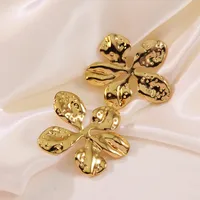 1 Pair Exaggerated Sweet Cool Style Flower Plating 304 Stainless Steel Imitation Gold  Ear Studs main image 3