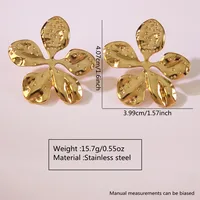 1 Pair Exaggerated Sweet Cool Style Flower Plating 304 Stainless Steel Imitation Gold  Ear Studs main image 8