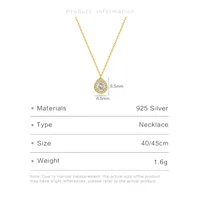 Sterling Silver Zircon Inlay Geometric Pendant Necklace main image 2