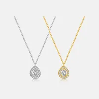 Sterling Silver Zircon Inlay Geometric Pendant Necklace main image 1