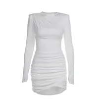 Women's Sheath Dress Elegant Simple Style Round Neck Long Sleeve Solid Color Short Mini Dress Holiday Daily main image 3