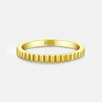 18K Gold Plated White Gold Plated 925 Sterling Silver Zircon Solid Color Rings sku image 4