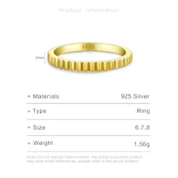 18K Gold Plated White Gold Plated 925 Sterling Silver Zircon Solid Color Rings main image 2