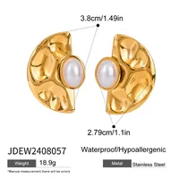 1 Pair Simple Style Classic Style Geometric Inlay 304 Stainless Steel Imitation Shell Pearls Ear Studs main image 2
